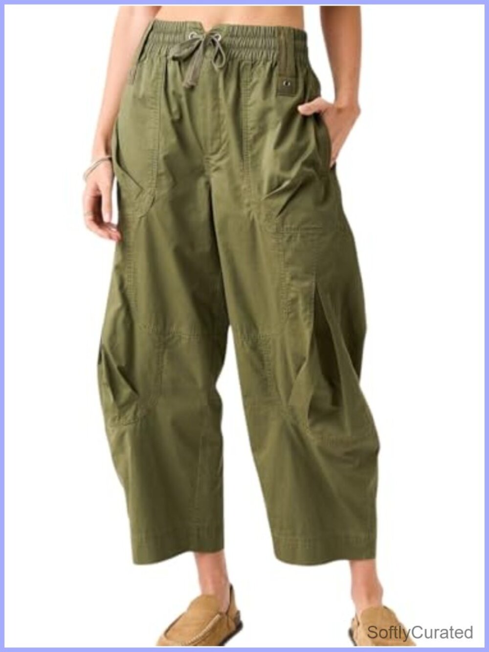 Wide Leg Palazzo Pants High Waist Drawstring Ankle Cotton Blend with Pockets